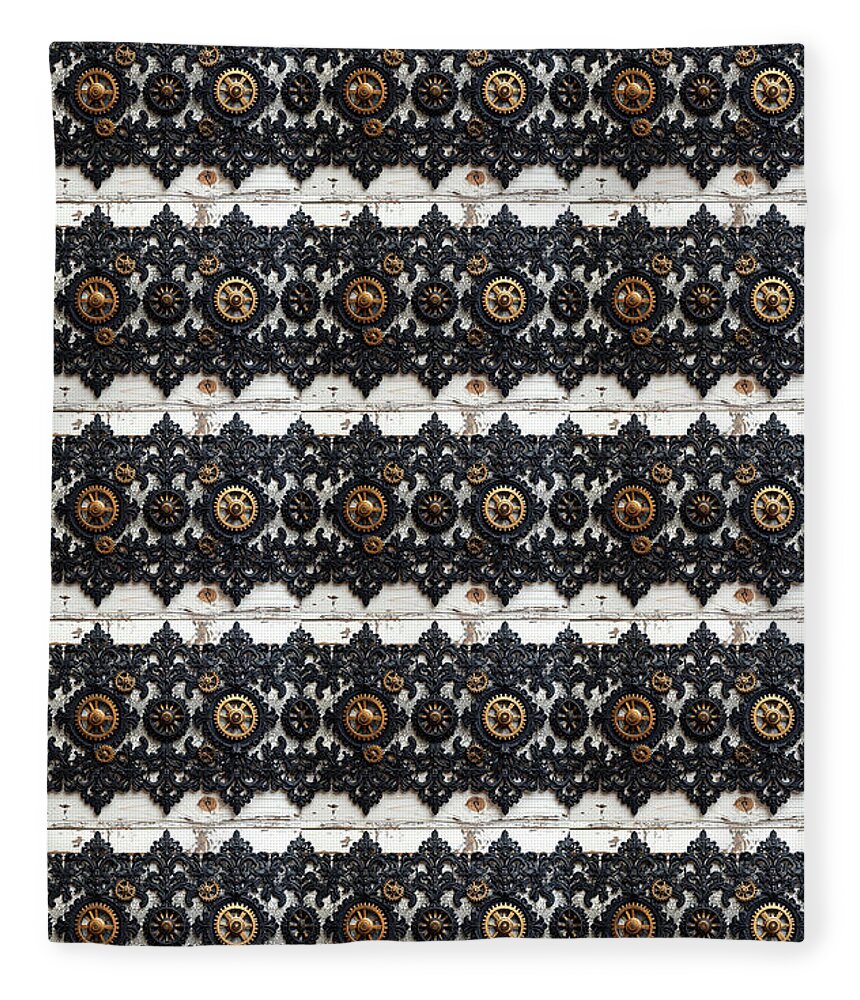 Steampunk Black Lace Pattern - Blanket