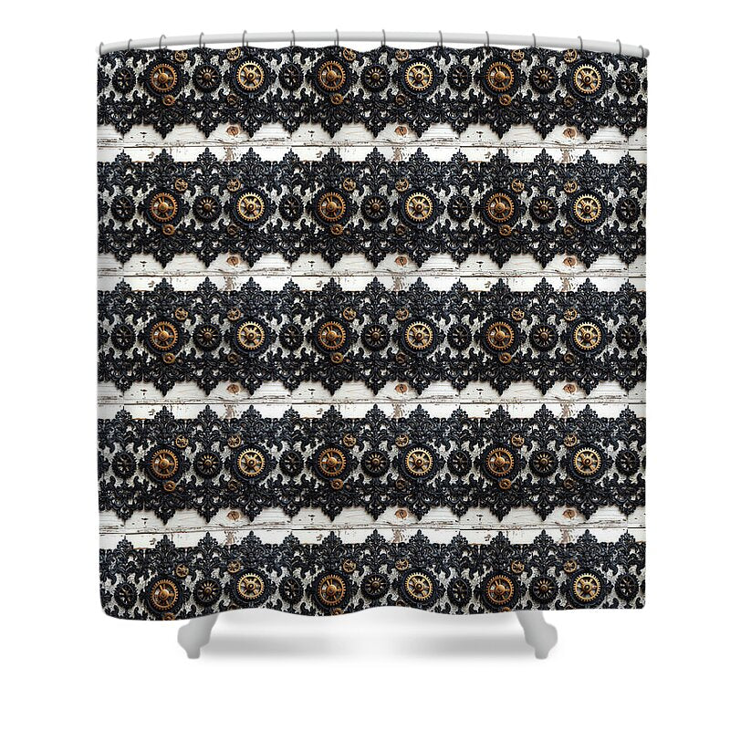 Steampunk Black Lace Pattern - Shower Curtain