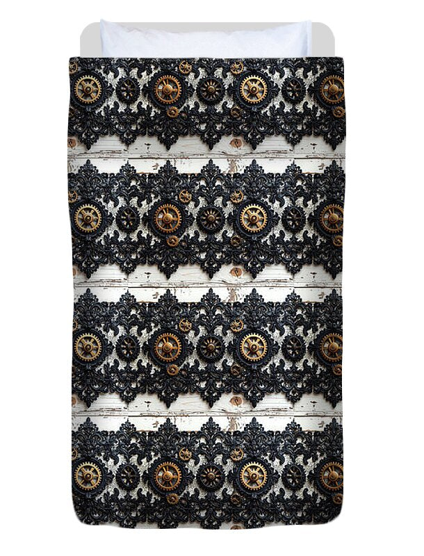 Steampunk Black Lace Pattern - Duvet Cover
