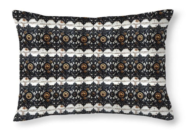 Steampunk Black Lace Pattern - Throw Pillow