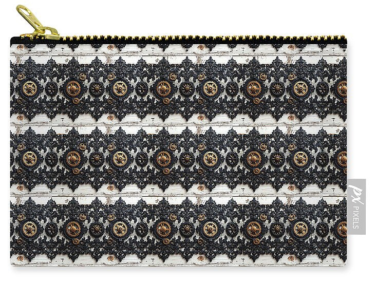 Steampunk Black Lace Pattern - Zip Pouch