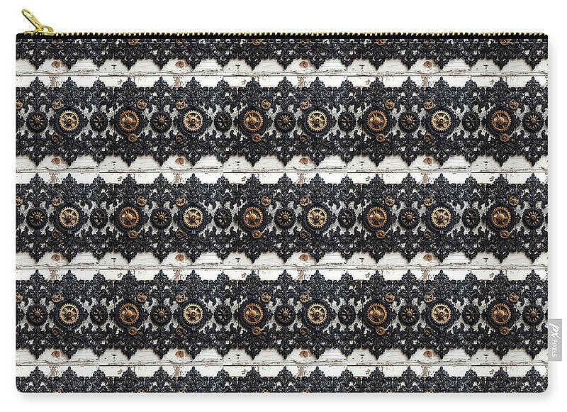 Steampunk Black Lace Pattern - Zip Pouch