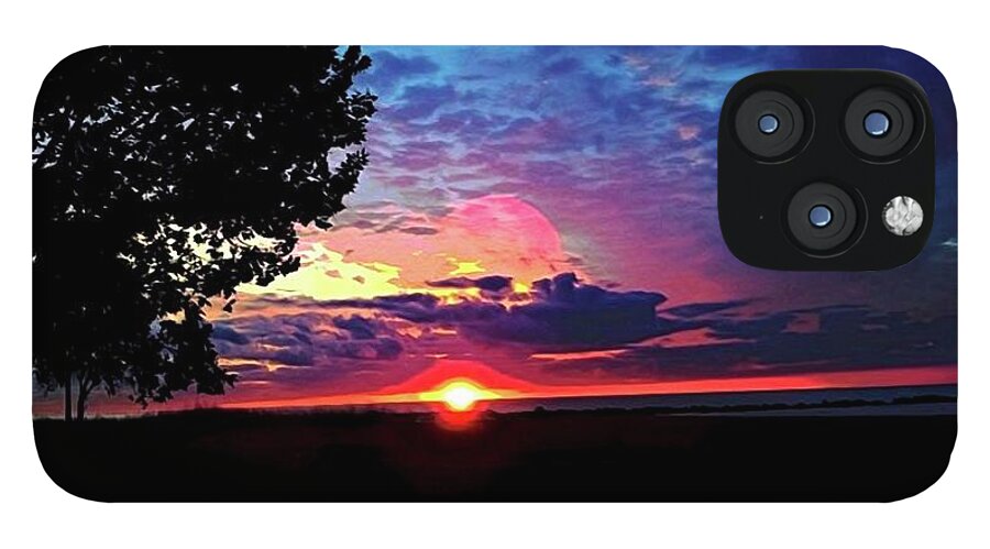 Sunrise Lakeshore Abstract - Phone Case