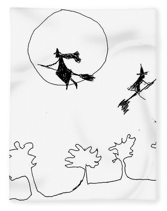 Witches Flying Across the Night Sky - Blanket