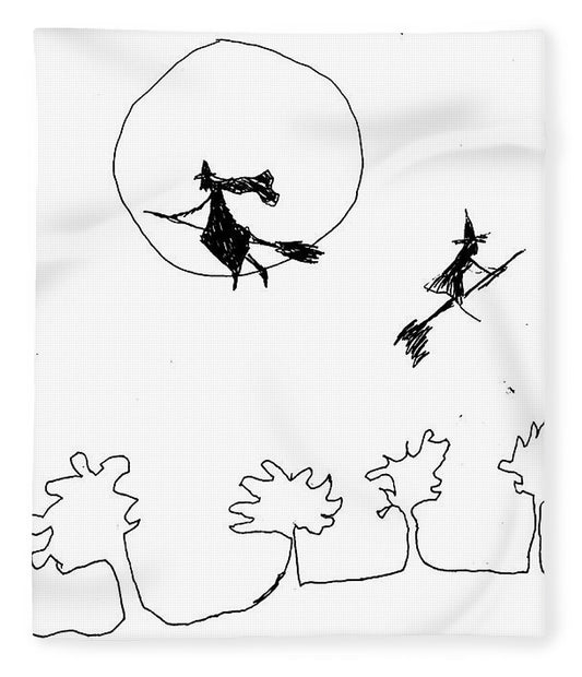 Witches Flying Across the Night Sky - Blanket