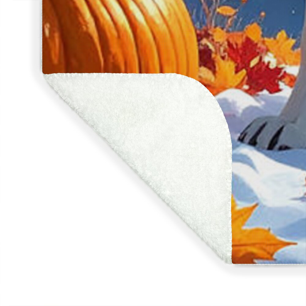 Wolf Among Autumn Leaves - Blanket