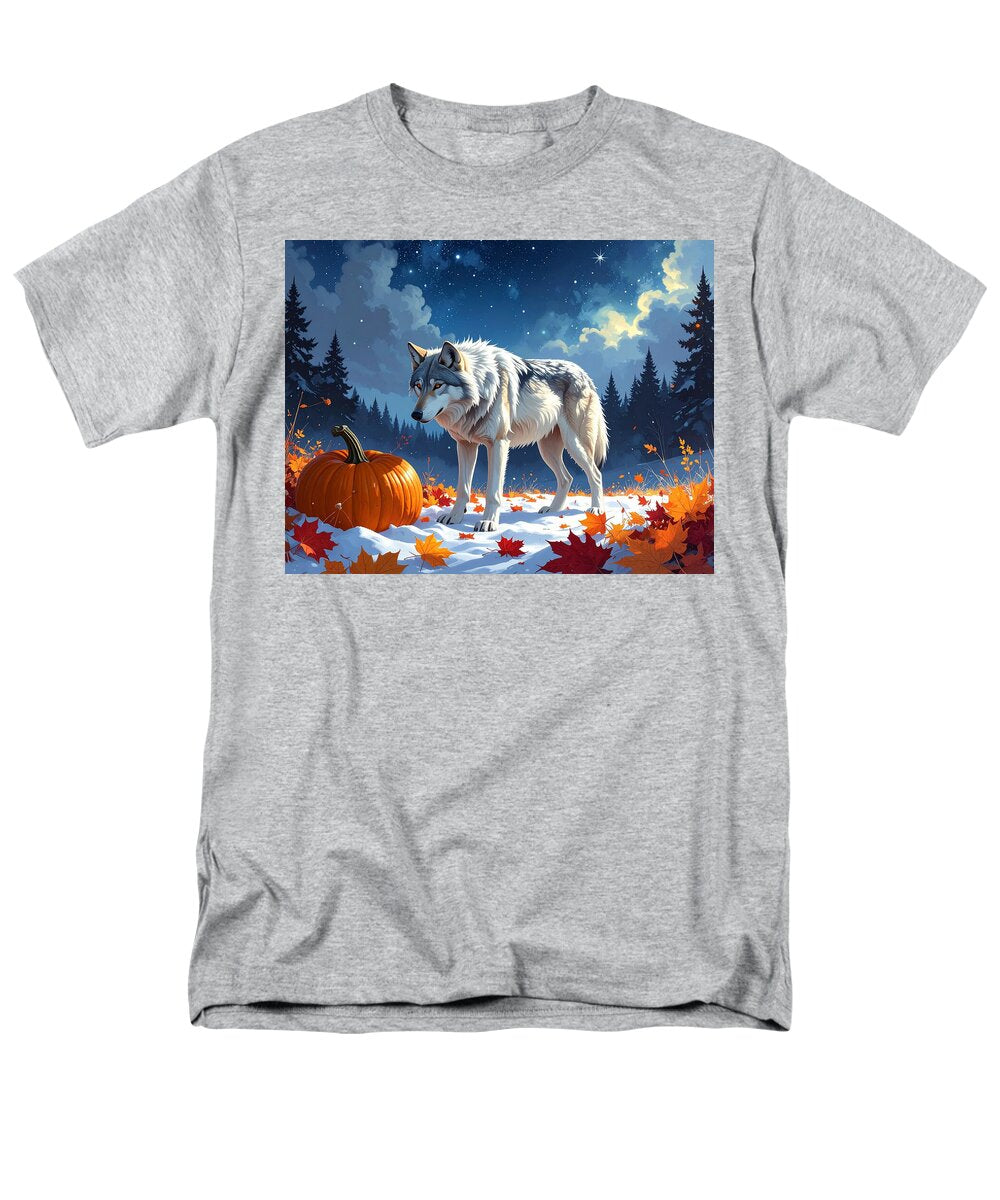 Wolf Among Autumn Leaves - Men's T-Shirt (Regular Fit)
