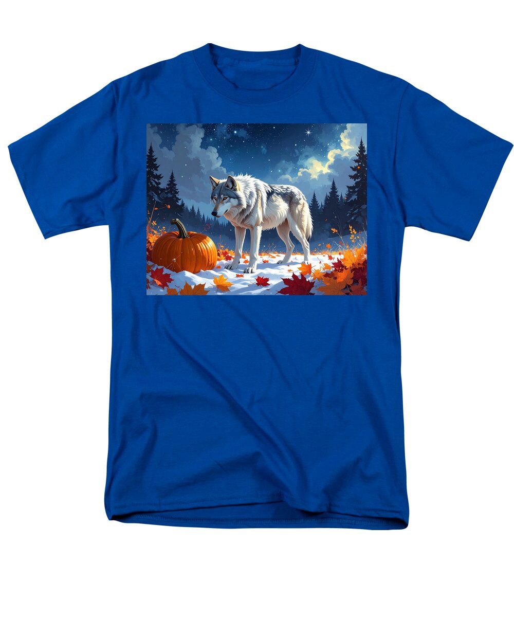 Wolf Among Autumn Leaves - Men's T-Shirt (Regular Fit)