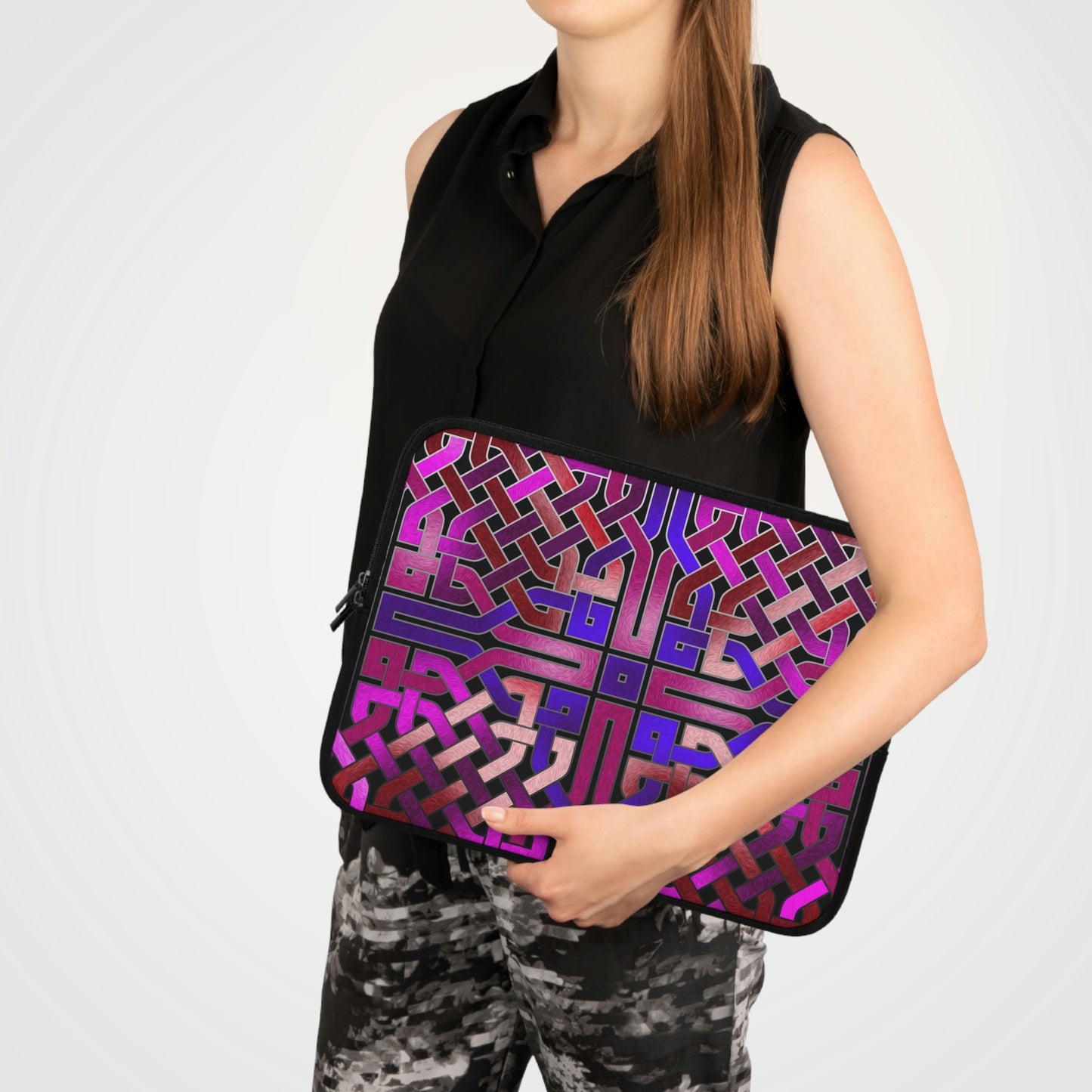 Pink Celtic Knot Square Laptop Sleeve