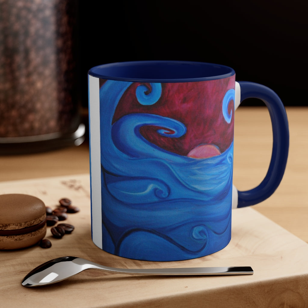 Blown Ocean Waves Accent Coffee Mug, 11oz