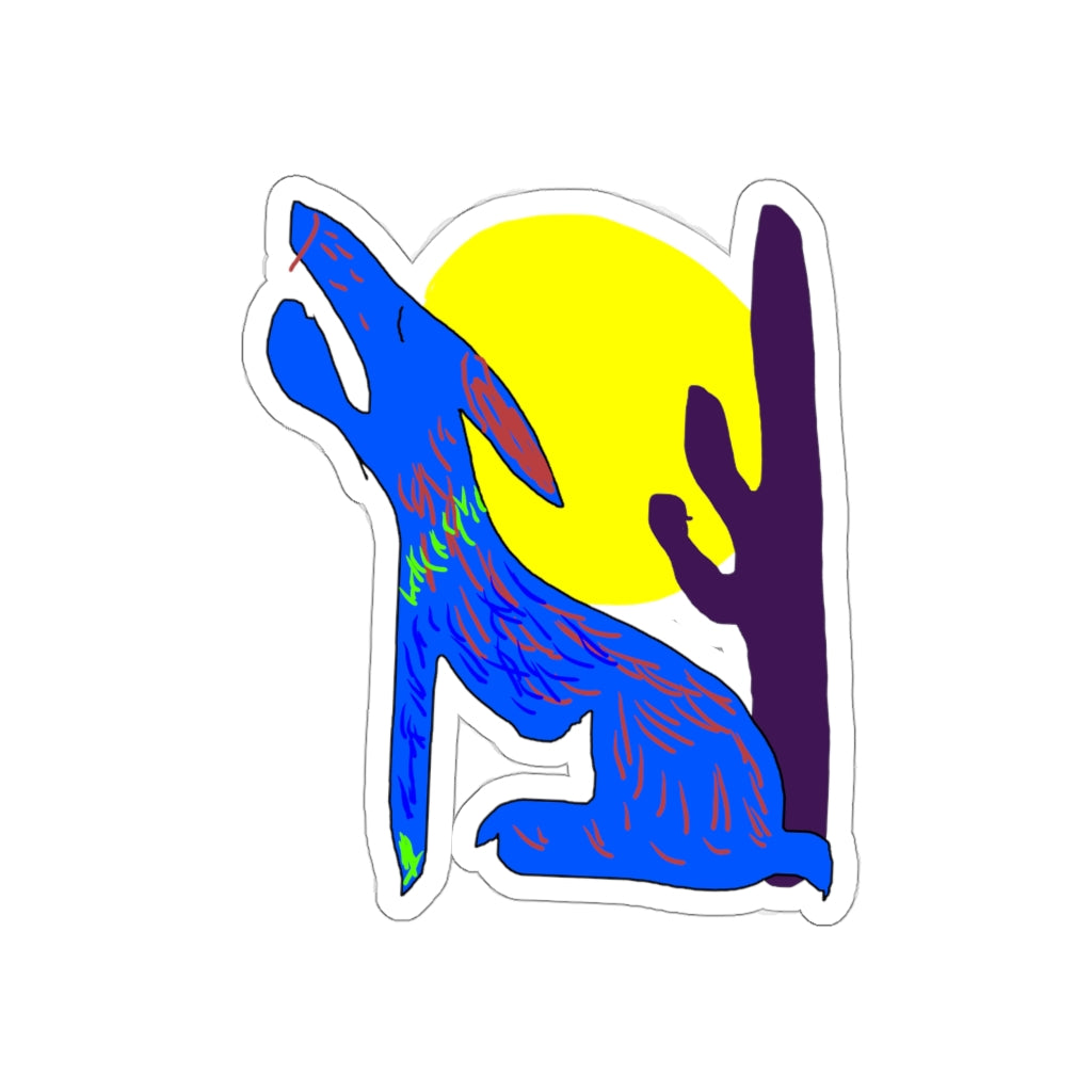 Blue Coyote Die-Cut Stickers