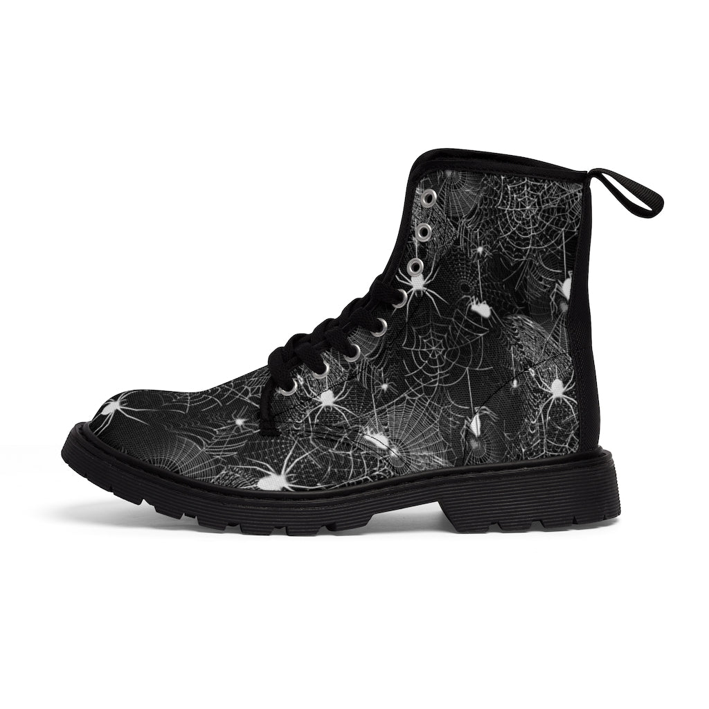 Spider Webs Women's Canvas Boots