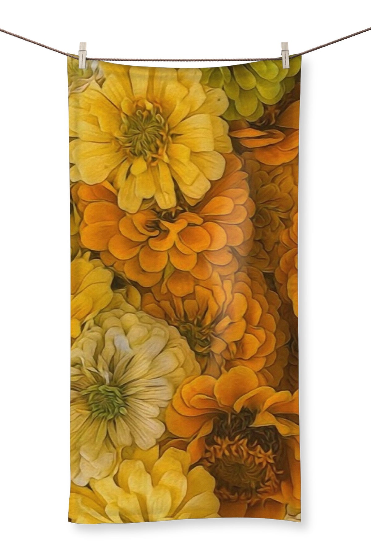 Yellow Zinnias Towel