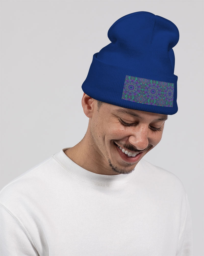 Blue Green Purple Kaleidoscope Solid Knit Beanie | Sportsman