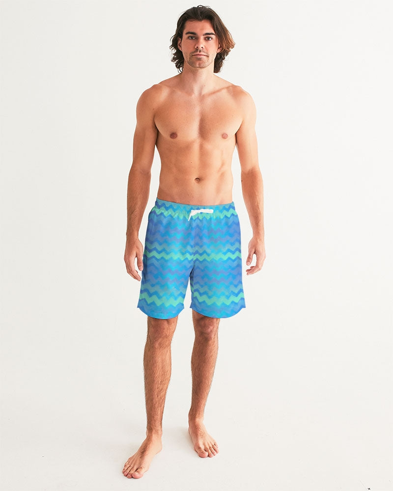 Mermaid Stripes Men's Swim Trunk