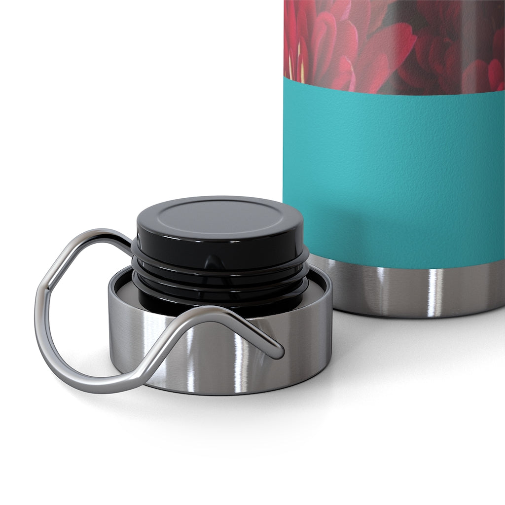 Peach and Pink Zinnias 22oz Vacuum Insulated Bottle