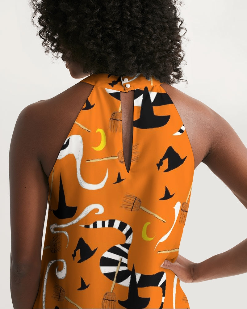 Witch Hats and Brooms Women's Halter Dress