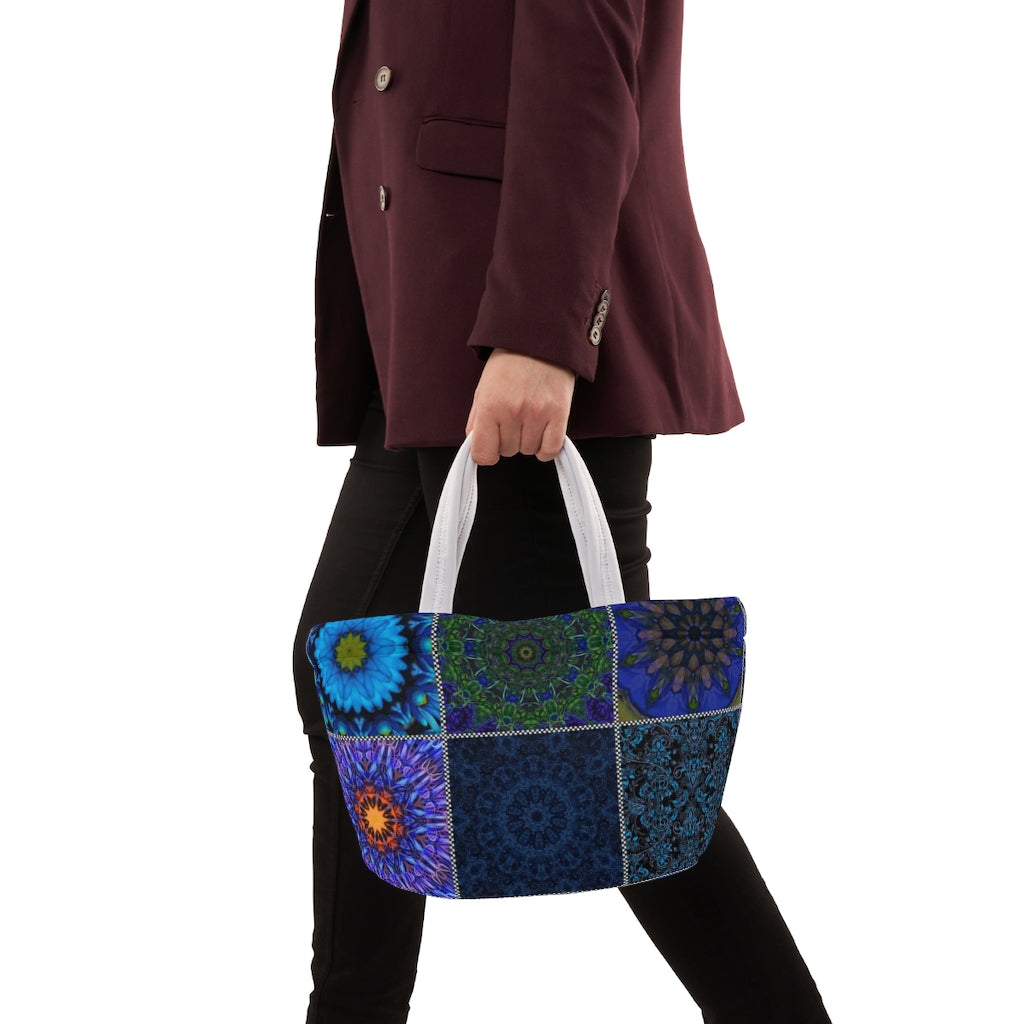 Blue Crazy Quilt Lunch Bag