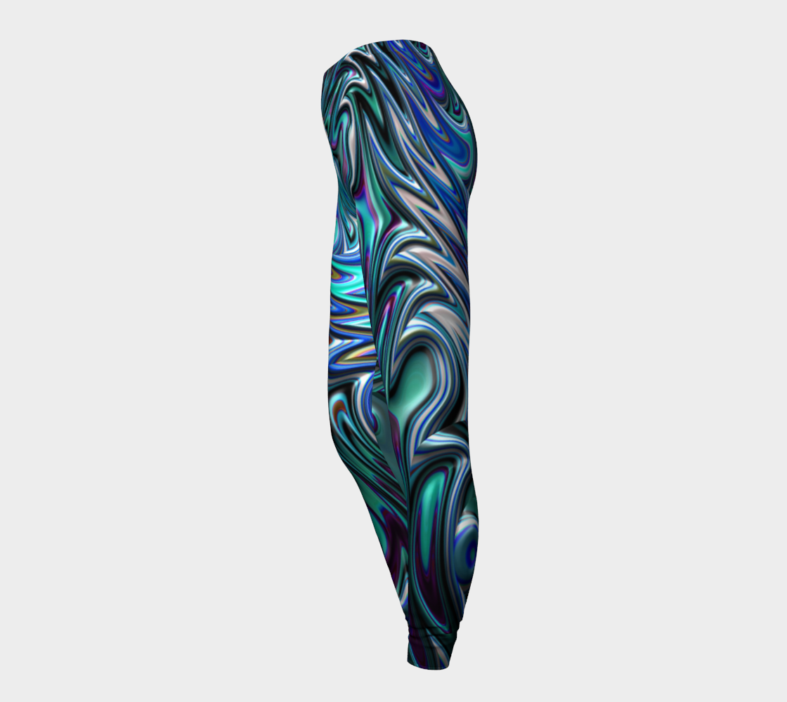 Blue Green Fractal 17 Leggings