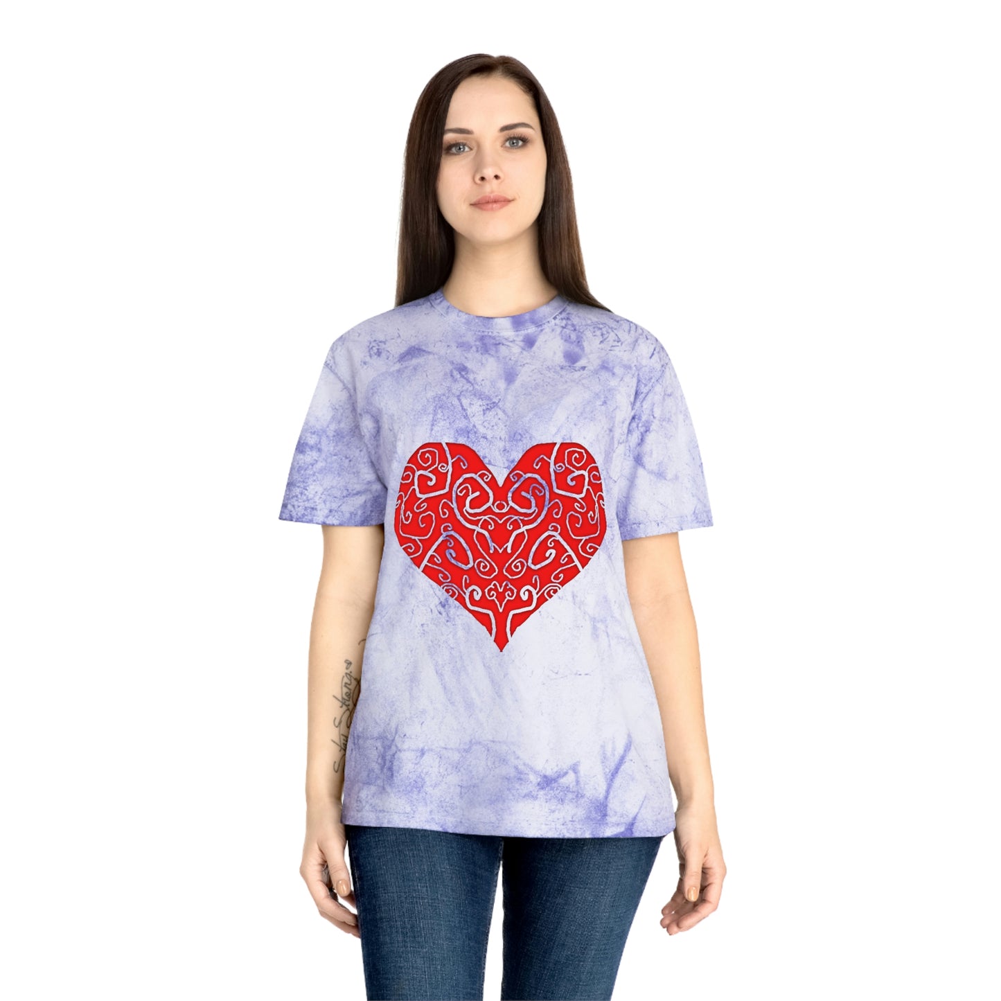 Heart Swirls Unisex Color Blast T-Shirt