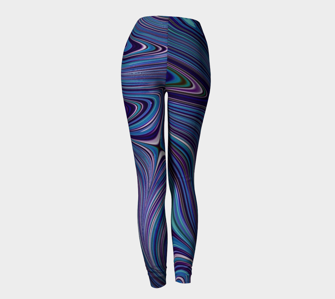 Blue Fractal Swirls Leggings