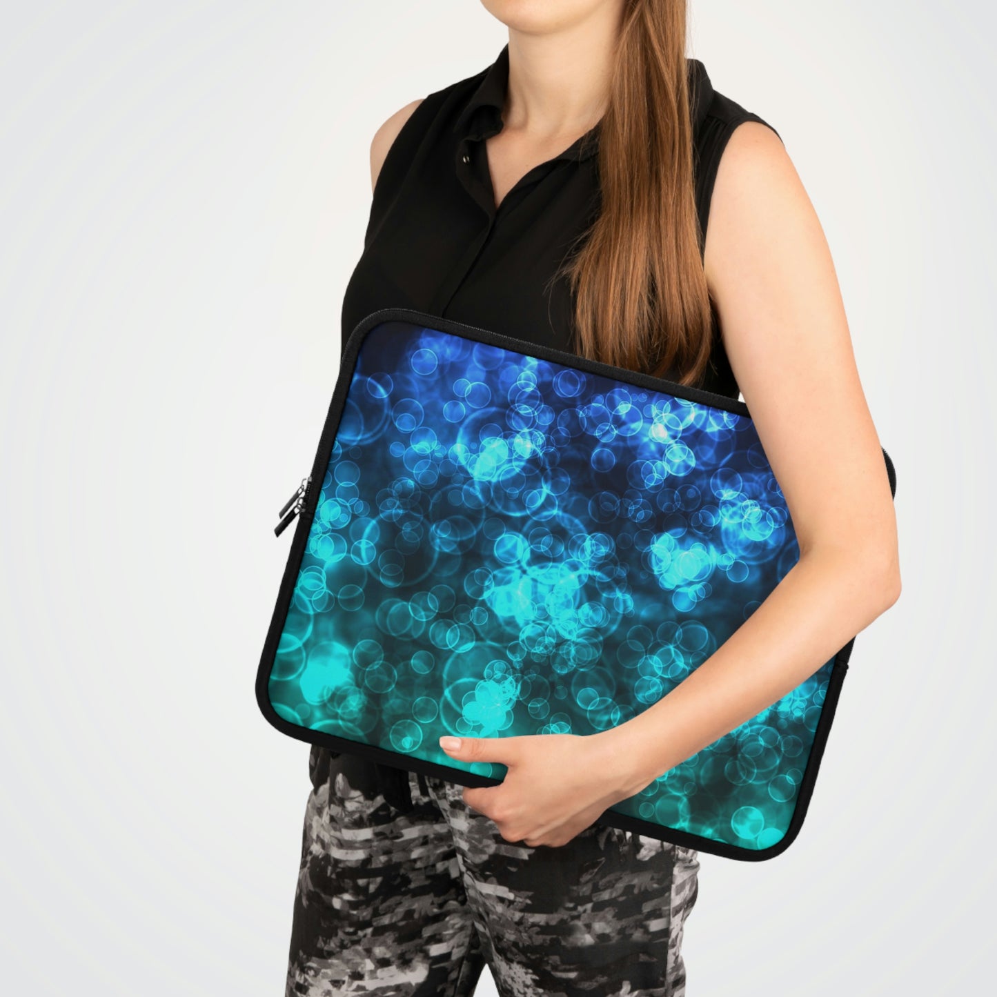Blue Ocean Bokeh Laptop Sleeve