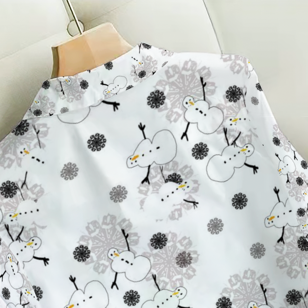 Snowman Pattern Custom All Over Print Women's Long Sleeves Shirt