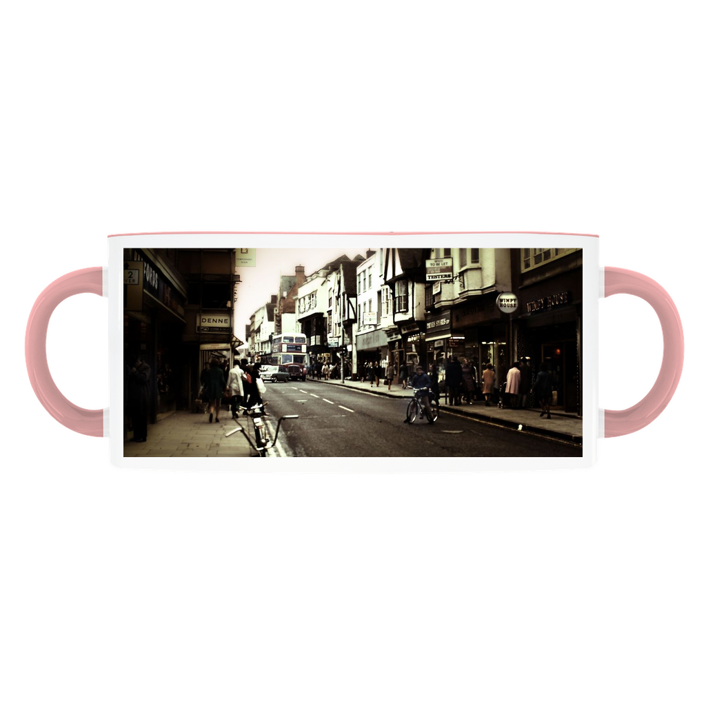 London Street With Bicycles Accent Mugs