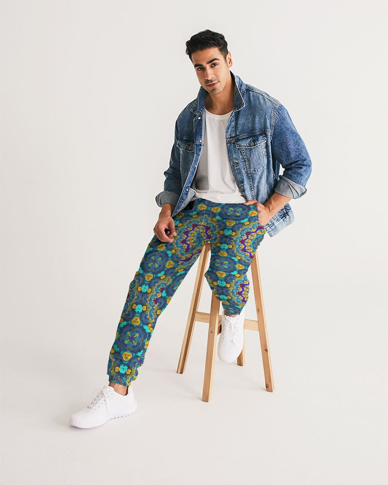 Blue Green Blur Kaleidoscope Men's Track Pants