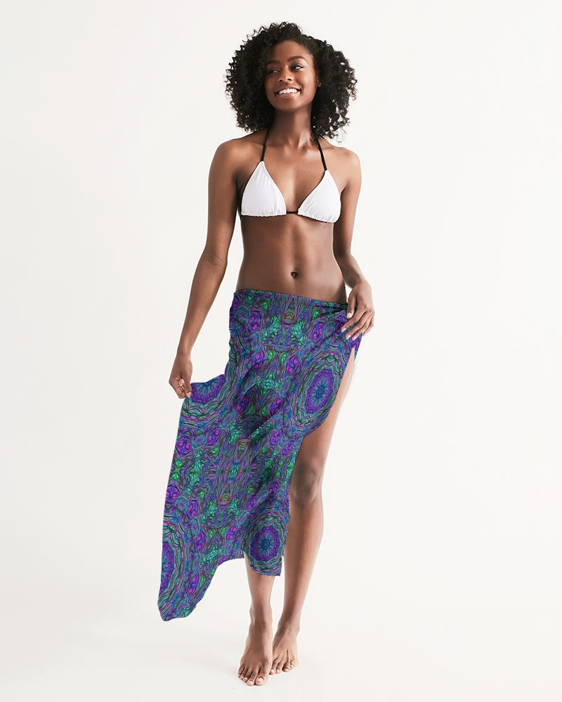 Blue Green Purple Kaleidoscope Swim Cover Up