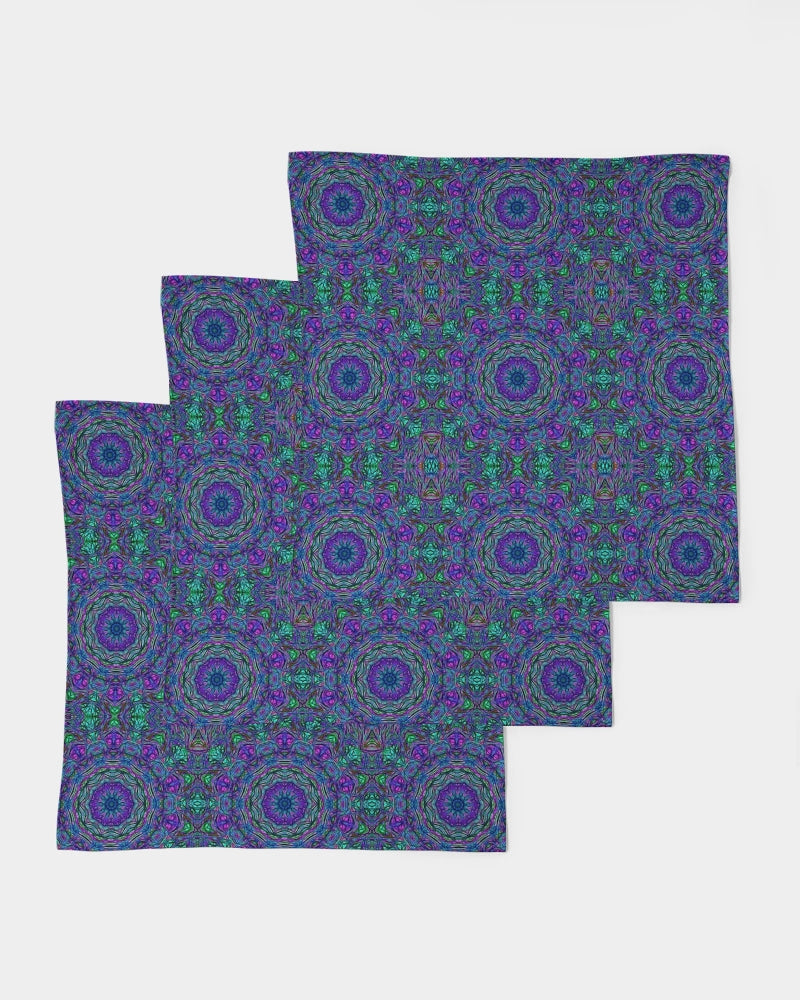 Blue Green Purple Kaleidoscope Bandana Set