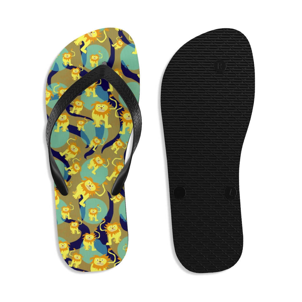 Lion Pattern Unisex Flip-Flops