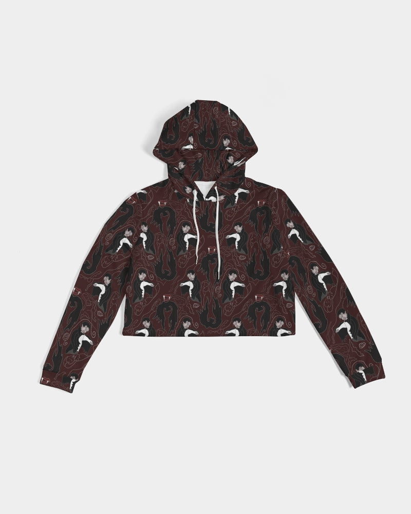 Vampire Pattern Women's Cropped Hoodie