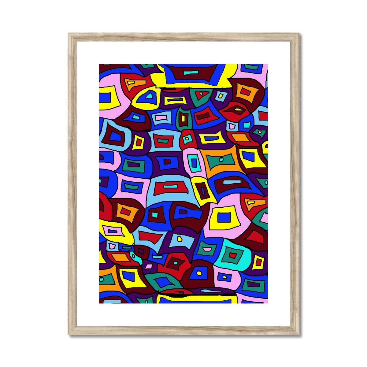 Wavy Square Pattern Framed & Mounted Print