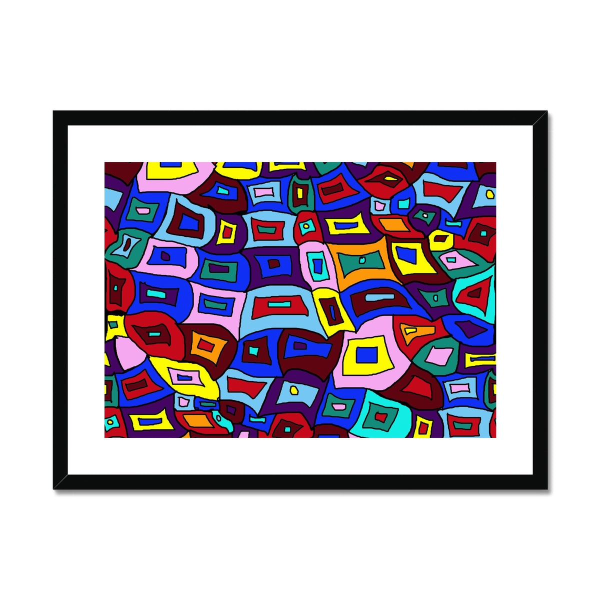 Wavy Square Pattern Framed & Mounted Print