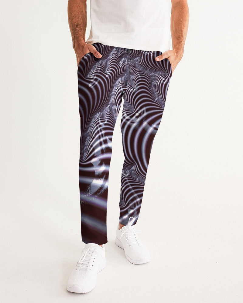 Black and White Spiral Fractal Men's Joggers