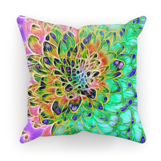 Abstract Peacock Chrysanthemum Cushion