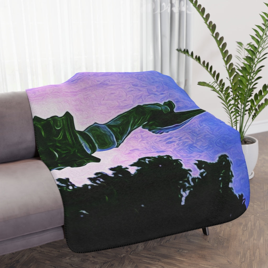 Samothrace Statue Tan Sherpa Blanket