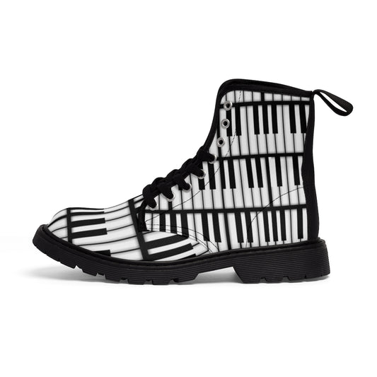 Piano Keys Women's Canvas Boots