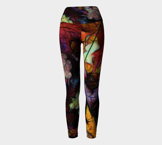 Fall Leaves Abstract Yoga Leggings