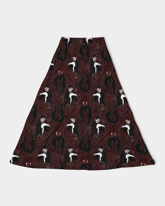 Vampire Pattern Women's A-Line Midi Skirt