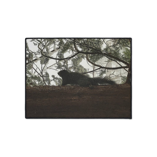 Squirrel On a Snowy Tree Heavy Duty Floor Mat