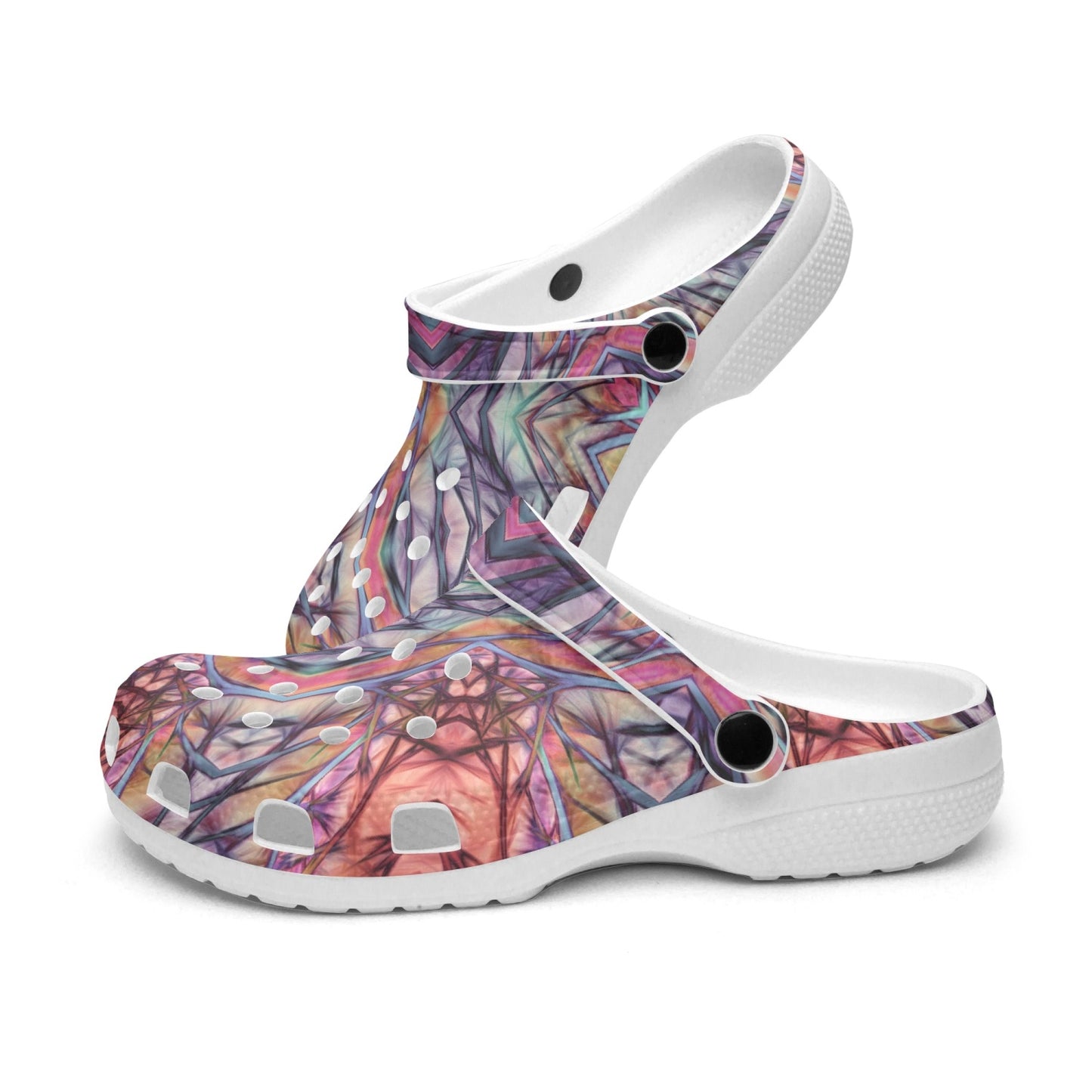 Pink Purple Kaleidoscope 2 413. All Over Printed Clogs