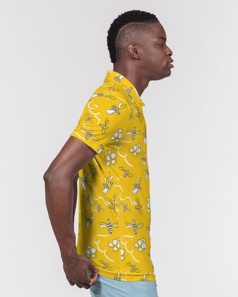 Honey B ees Men's Slim Fit Short Sleeve Polo