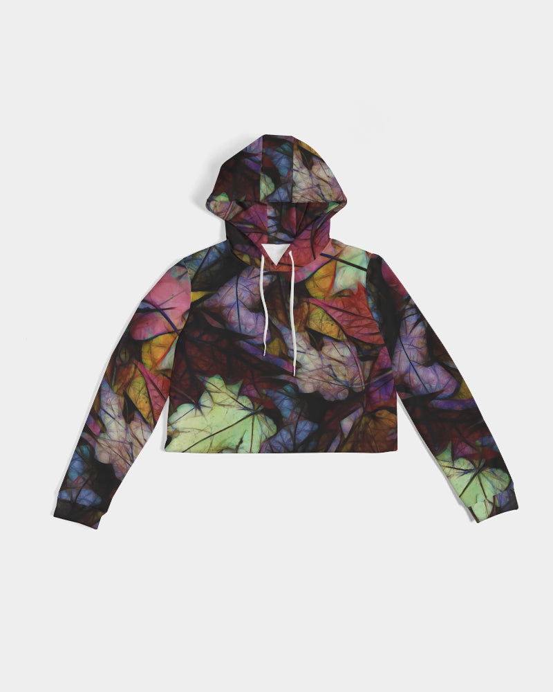 Fall Leaves Abstract Women's Cropped Hoodie
