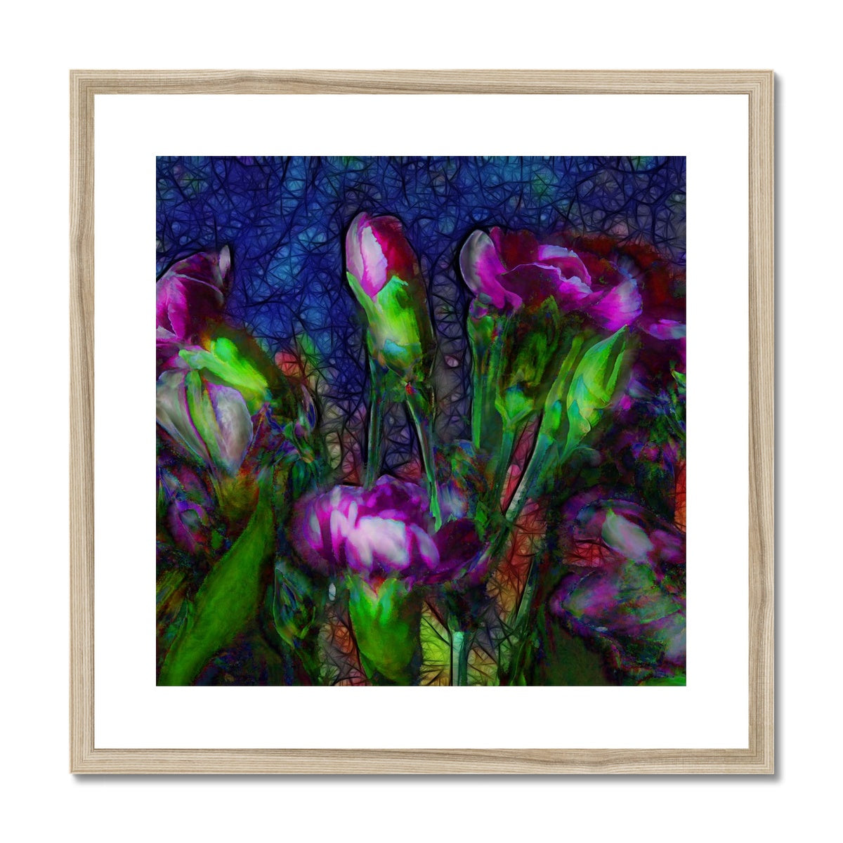 Abstract Pink Carnations Framed & Mounted Print