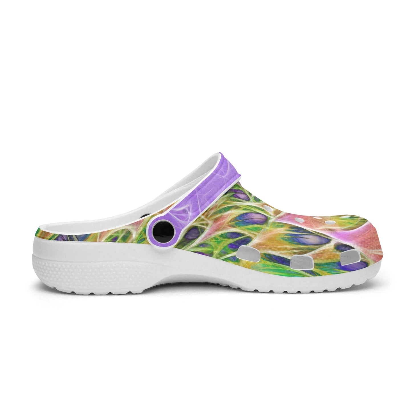 Abstract Peacock Chrysanthemum 413. All Over Printed Clogs