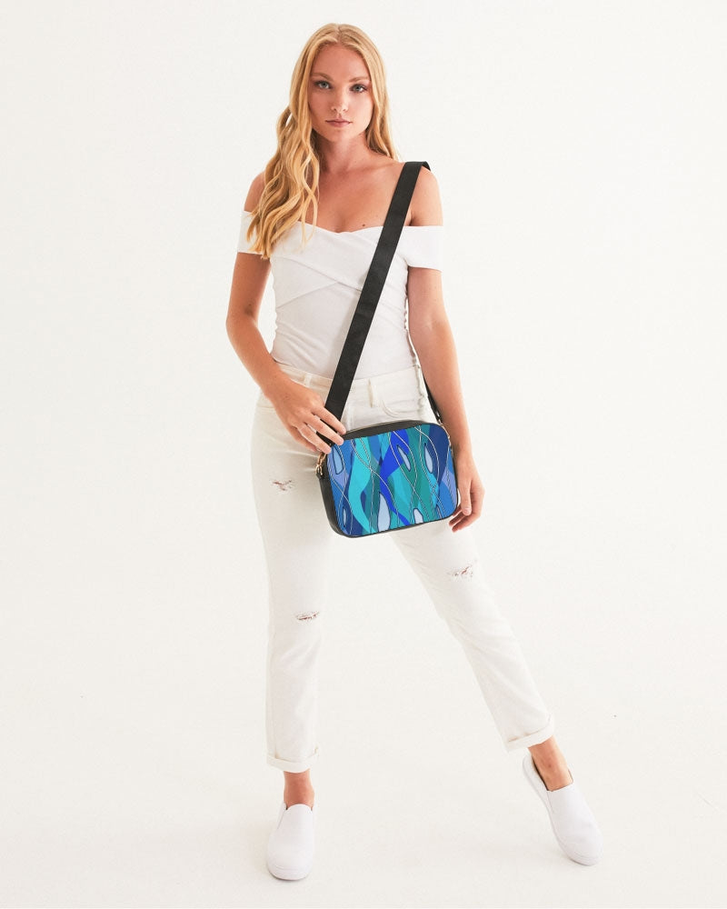 Wavy Blue Crossbody Bag