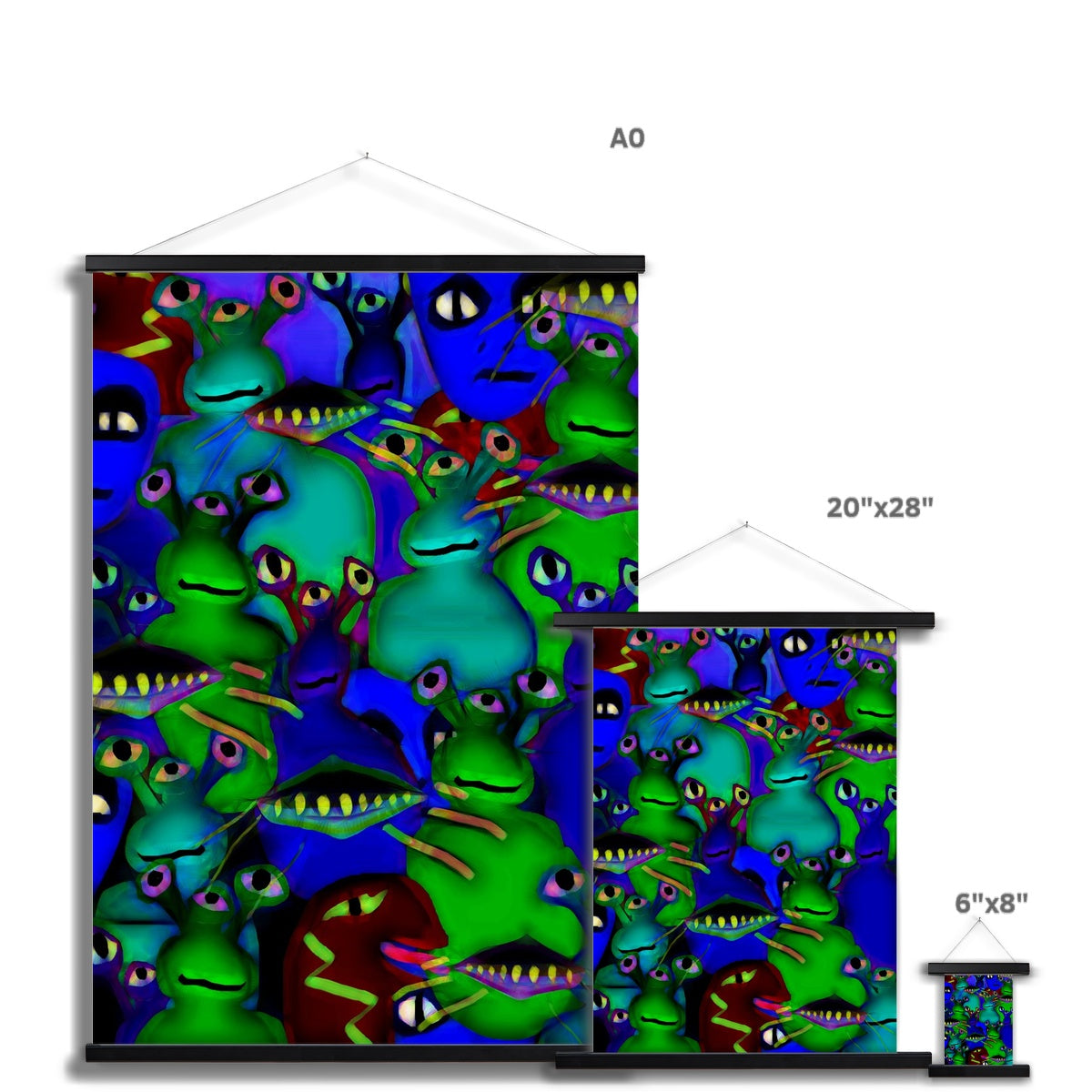 Aliens Collage Fine Art Print with Hanger