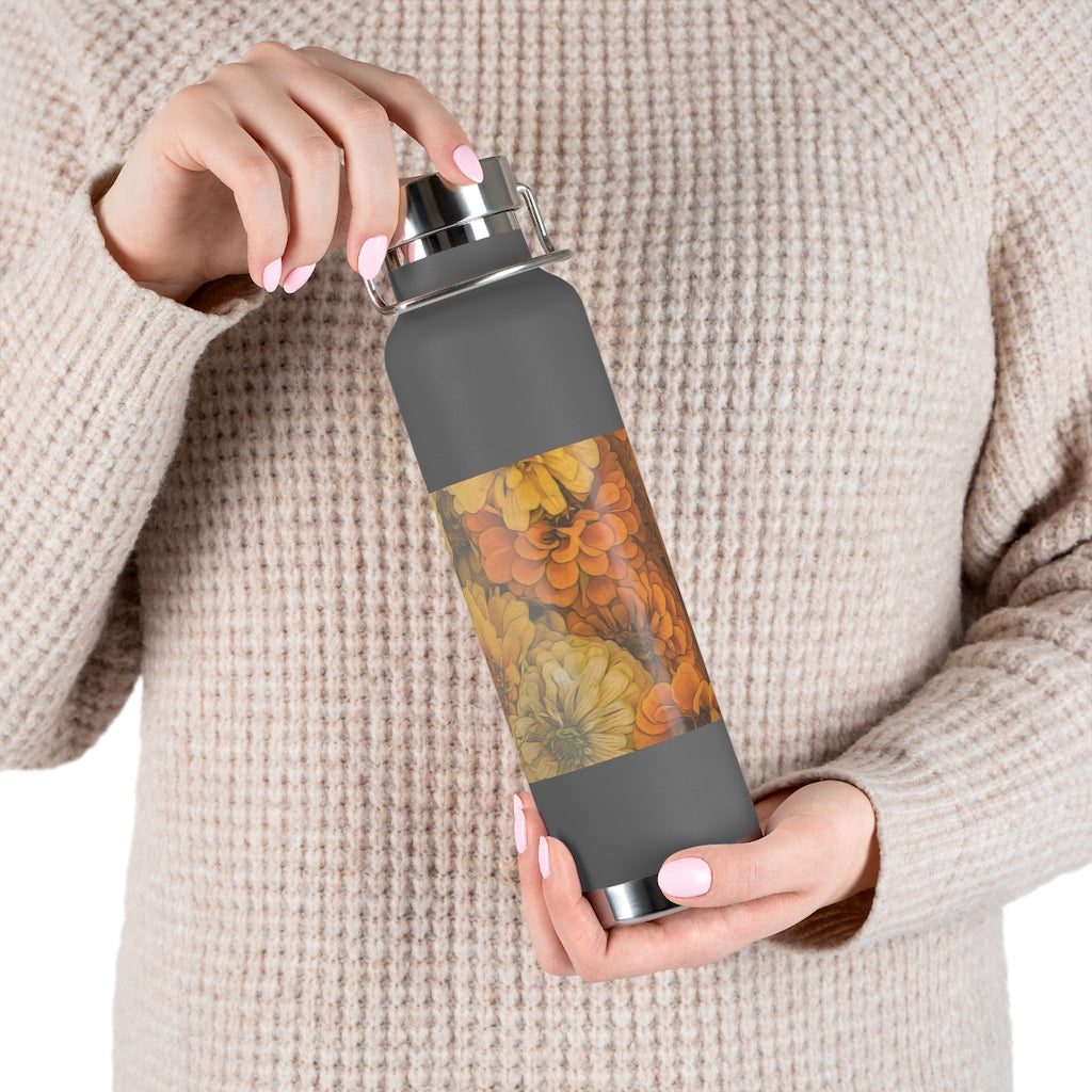 Yellow Zinnias 22oz Vacuum Insulated Bottle